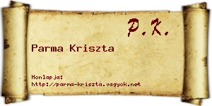 Parma Kriszta névjegykártya